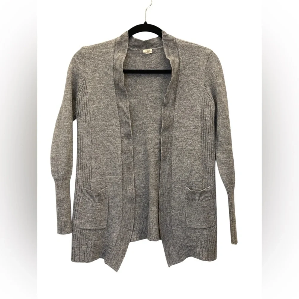 J. Crew Women's Gray Open Front Cardigan Wool Alpaca Size Small